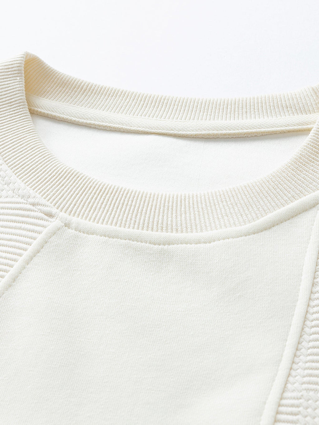 Striped Jacquard Panel Crewneck Sweatshirt