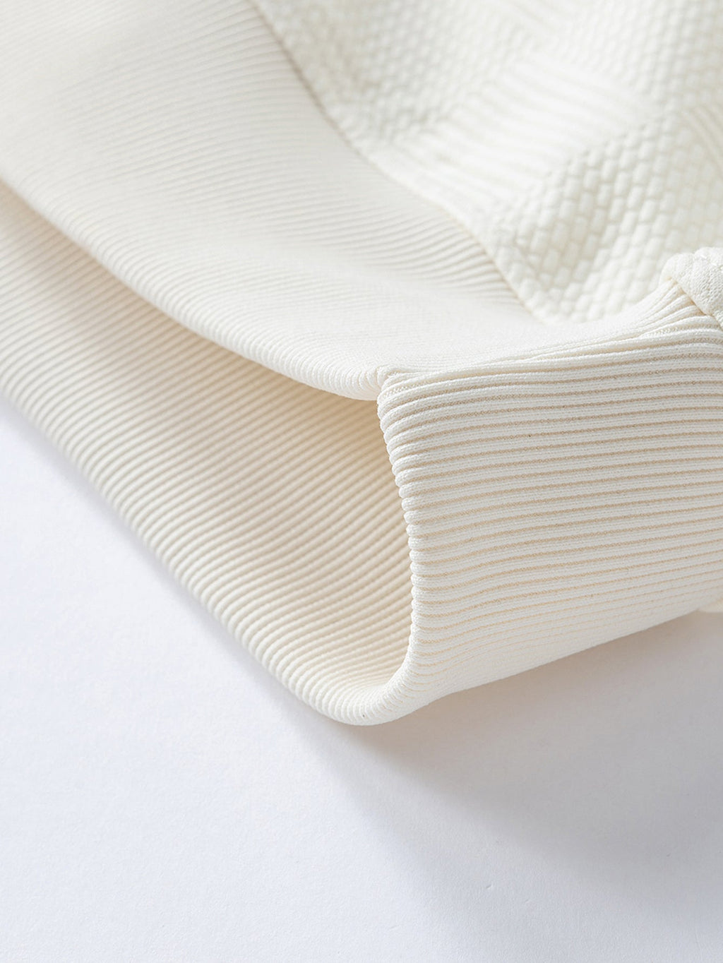 Striped Jacquard Panel Crewneck Sweatshirt