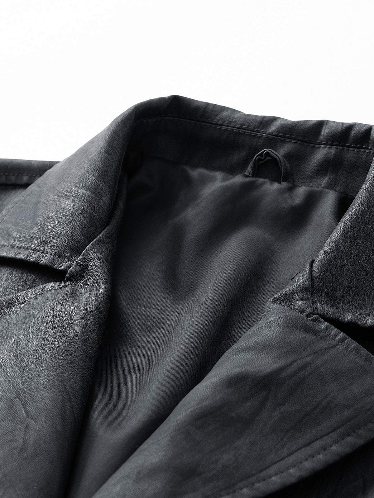 Textured PU Leather Jacket