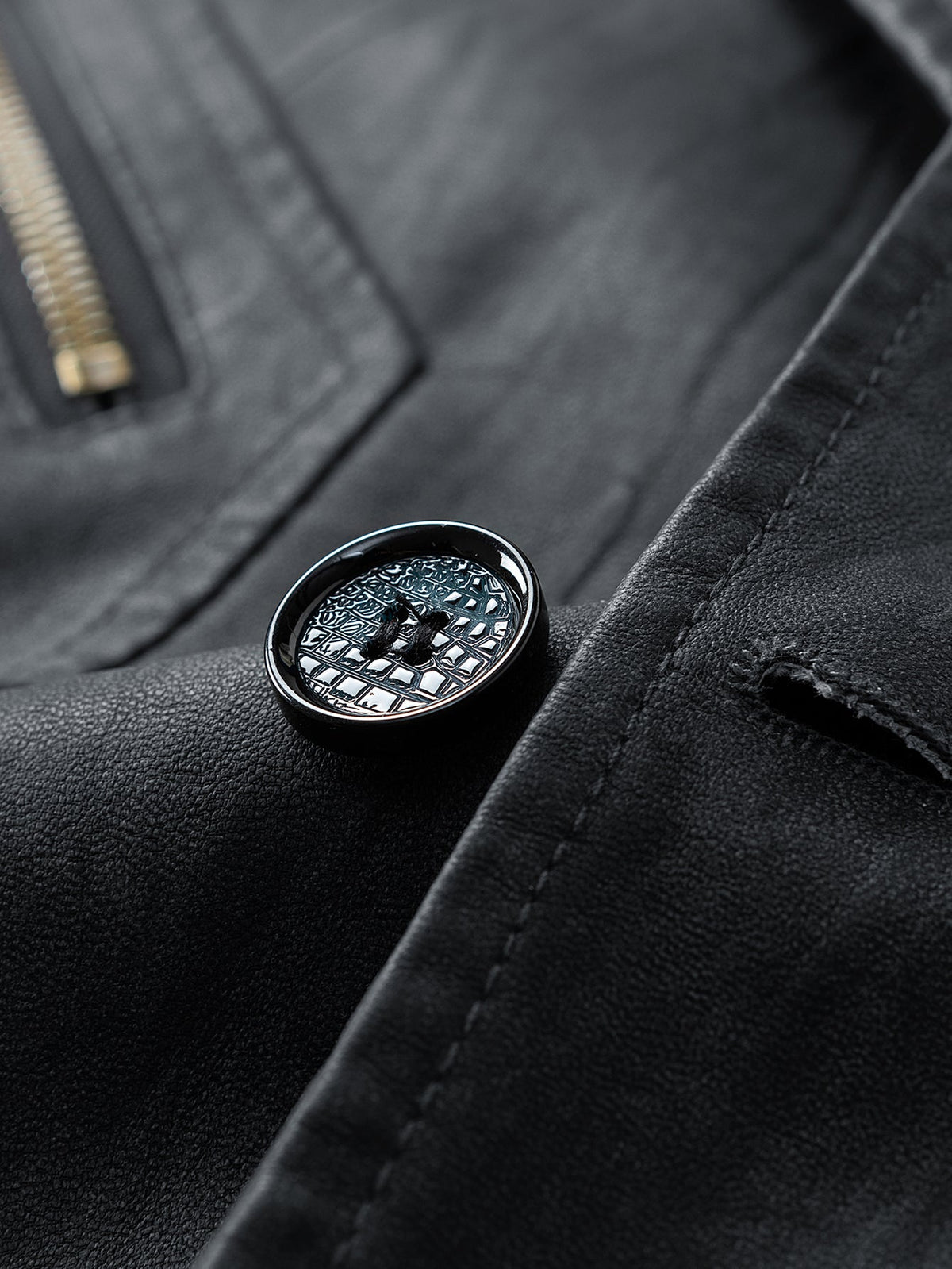 Textured PU Leather Jacket