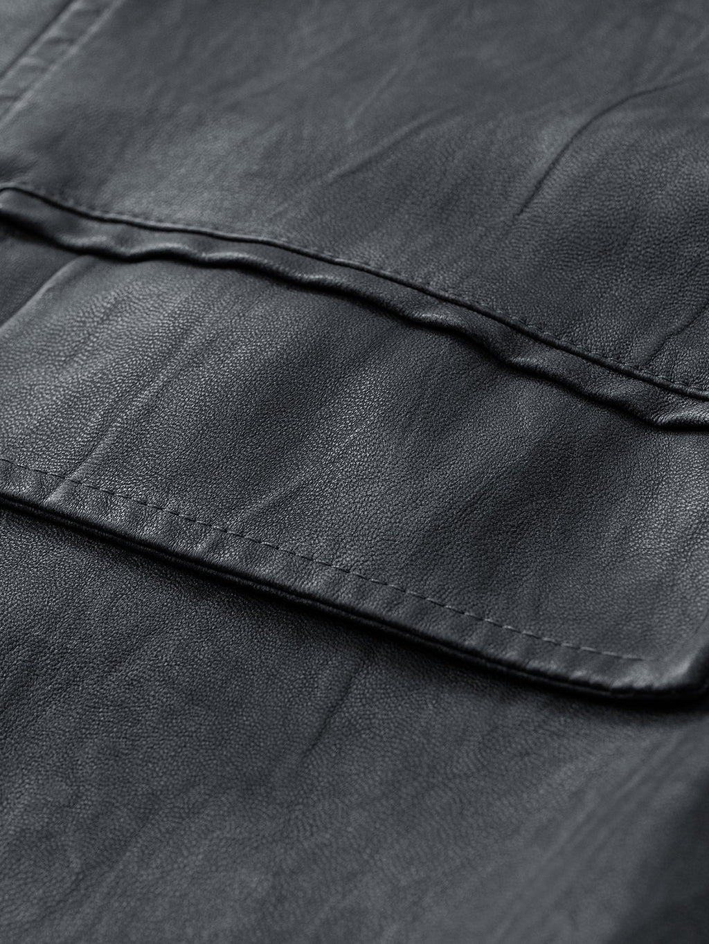 Textured PU Leather Jacket
