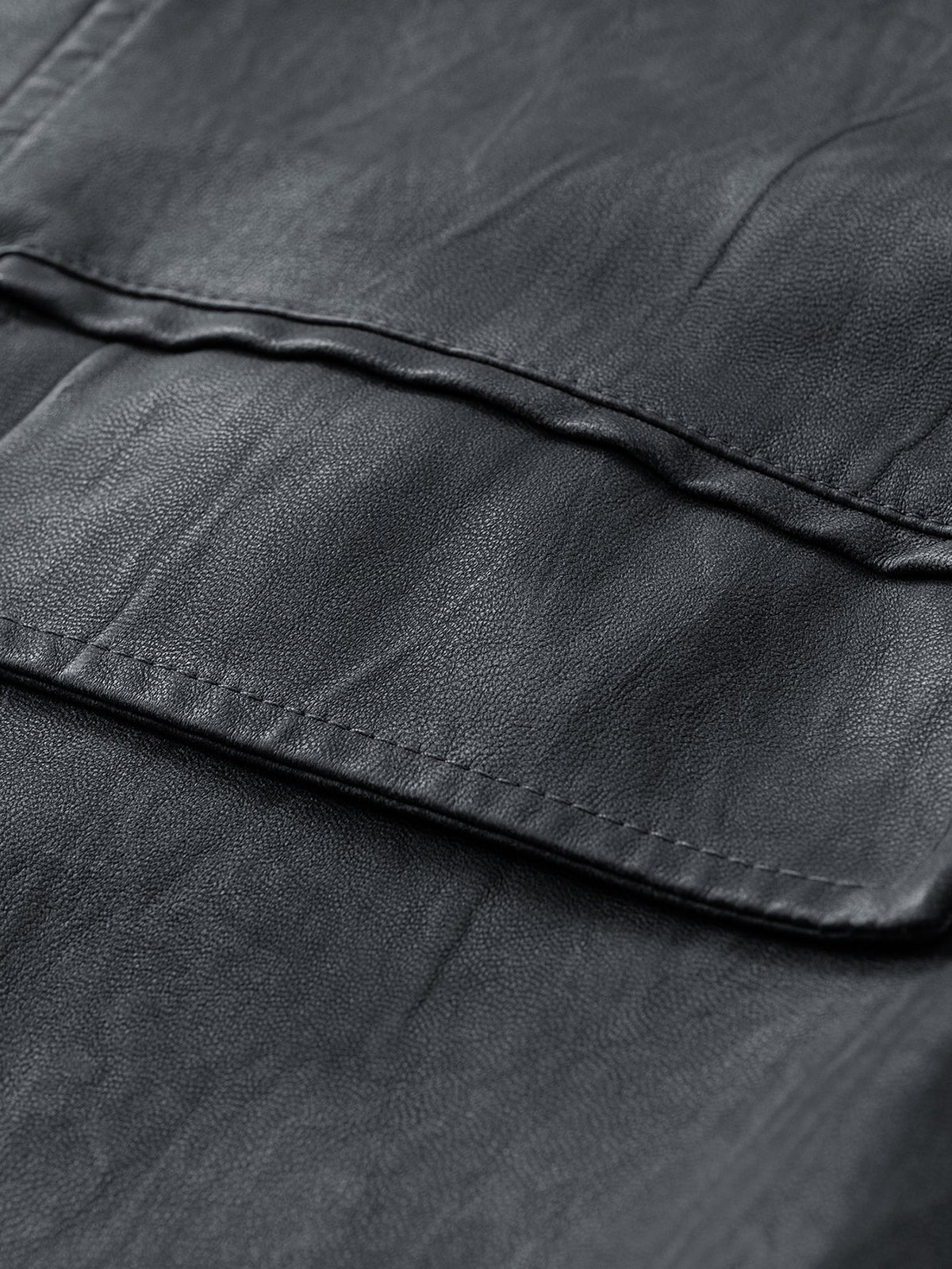 Textured PU Leather Jacket