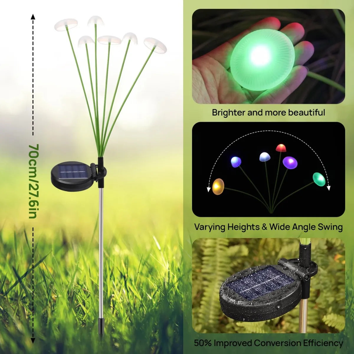 Mushroom Solar Garden Stake Light