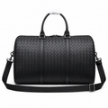 Bottega Veneta Intrecciato Woven Leather Travel Duffle Bag – Black