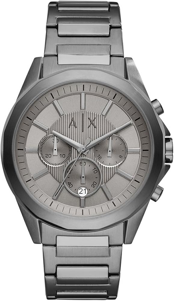 Armani Exchange Drexler AX2603 Herren-Chronograph – Graues Zifferblatt mit Edelstahlarmband