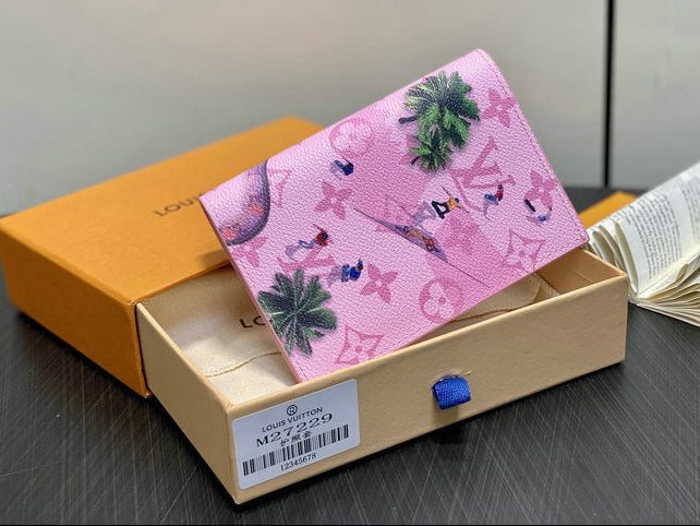 Louis Vuitton Tropical Paradise Monogram Compact Wallet — Blush Pink