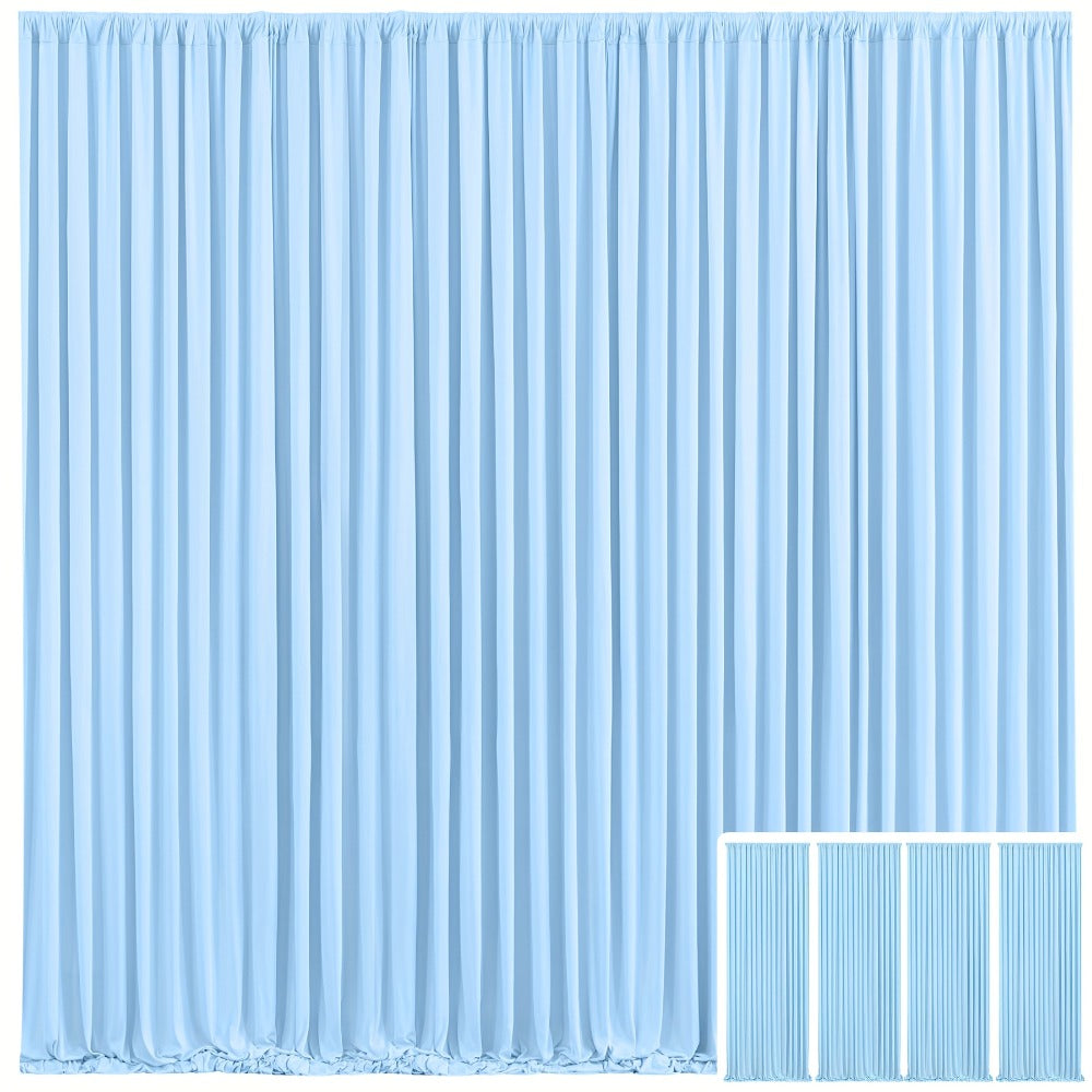 Blackout Backdrop Curtain 4 Pack 5x10 Ft - Heavyweight Nonwoven, Wrinkle-Resistant for Entryways, Bedrooms and Living Spaces