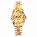 Rolex Day-Date – Full Yellow Gold Champagne Roman Numeral Dial Fluted Bezel President Bracelet