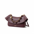 Loewe Cubi Shoulder Bag – Burgundy Deep Wine Smooth Calfskin Gold Resin Chain