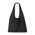 Women's Black Crochet Mesh Beach Tote Bag