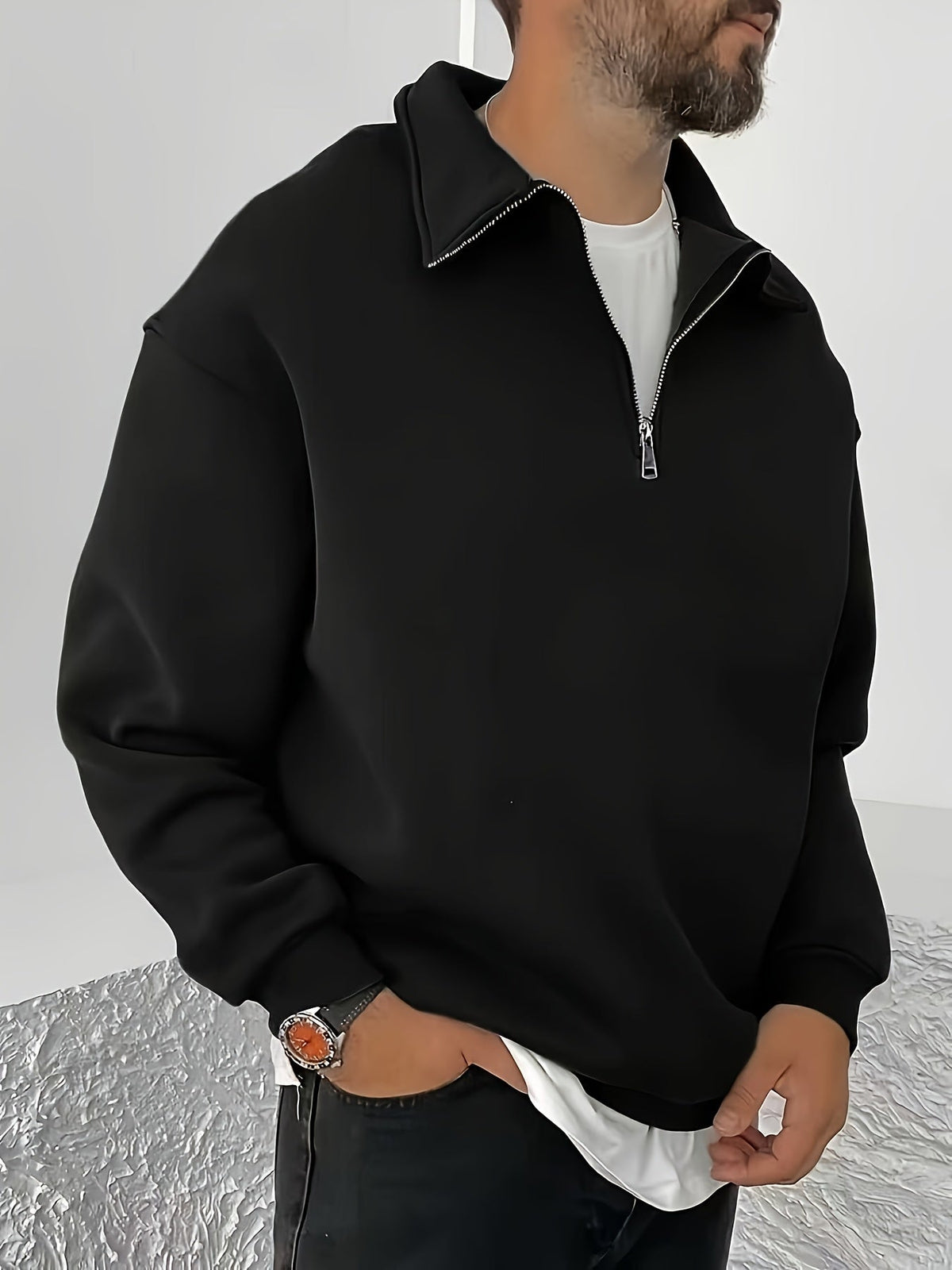 Gideon | Sweatshirt mit Reißverschluss und Kragen