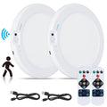 Wireless LED Ceiling Light with Motion Sensor 2 Pack - 5500mAh Rechargeable, Remote Control, 3 Brightness Modes