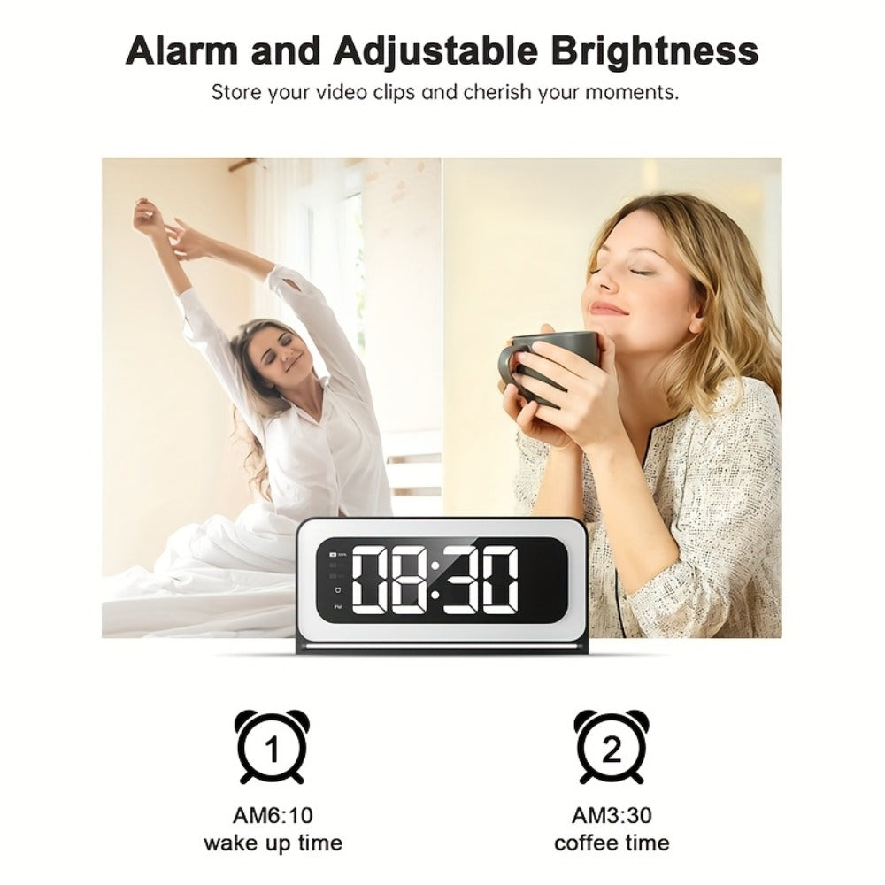 Security Camera 2K Clock-Format Model with Dual-Band WiFi, Color Night Vision, Motion Detection and Two-Way Talk