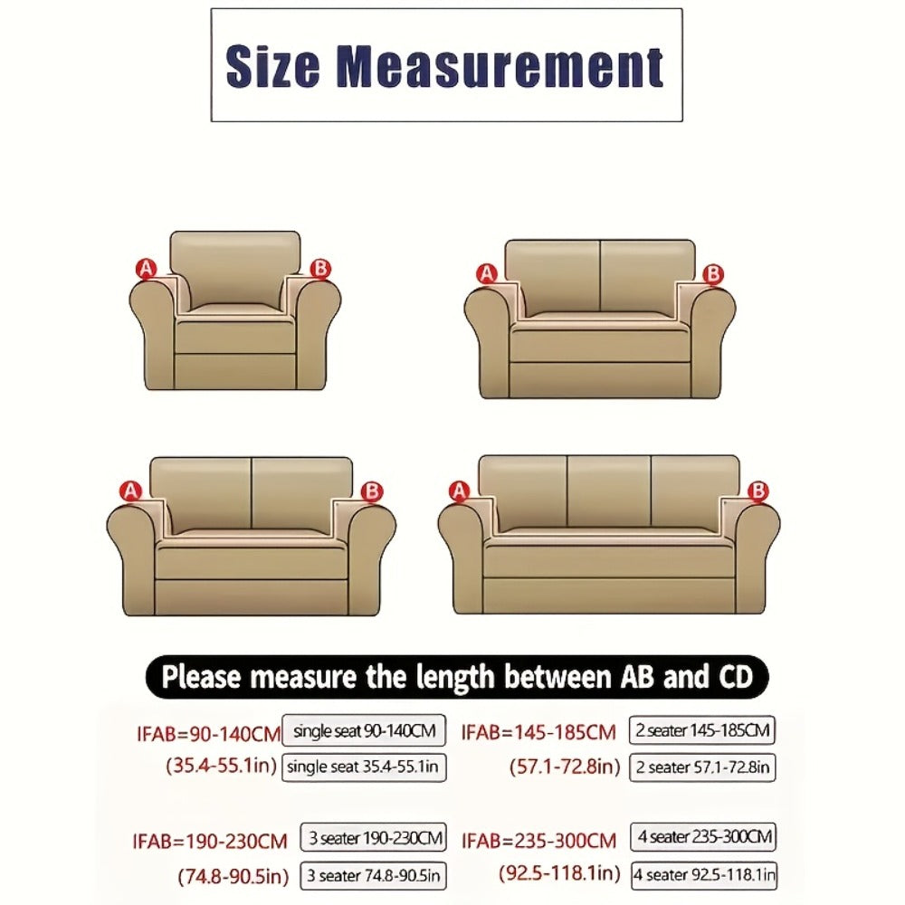 Sofa Cover Dark Blue Printed Skirt Slipcover with High-Elasticity Fiber and Fixing Rods with Model-Specific Size and Color Options