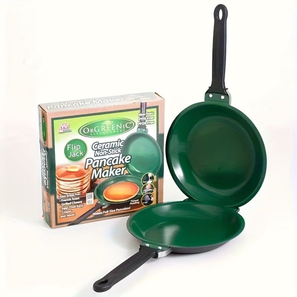Pancake Pan Double Sided Non-Stick Reversible Folding Breakfast Frying Pan Pancake Maker for Home Cooking, Dining and Outdoor Meals