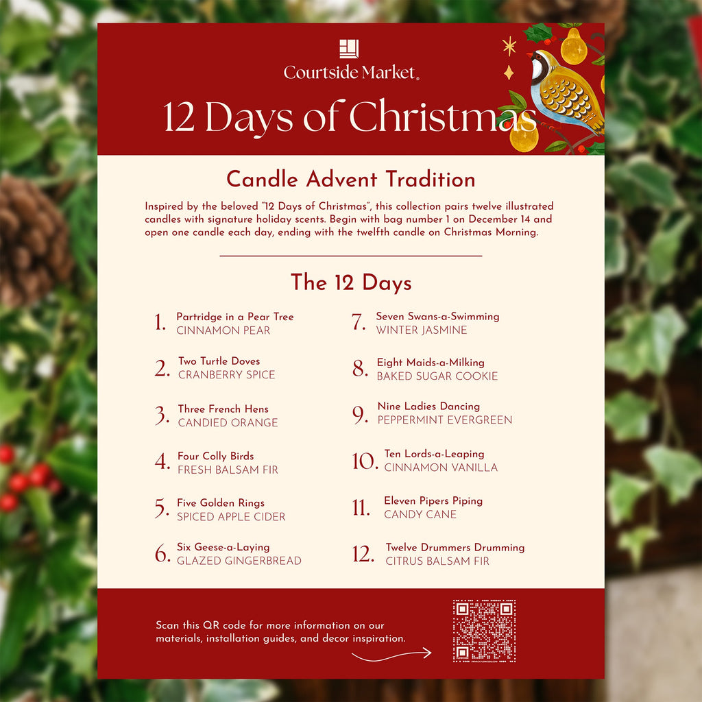 12 Days of Christmas - Candle Advent Calendar Gift Set