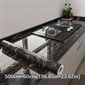 Black Marble Wallpaper Self-Adhesive Peel and Stick | Gold Vein Kitchen Backsplash Contact Paper | 23.62" x 196.85" Large Removable Wall Sticker for Modern Home Decor, Countertop & Furniture Wrap