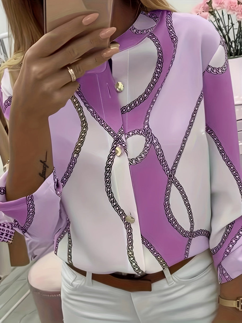 Vivien | Bluse mit Ketten-Print