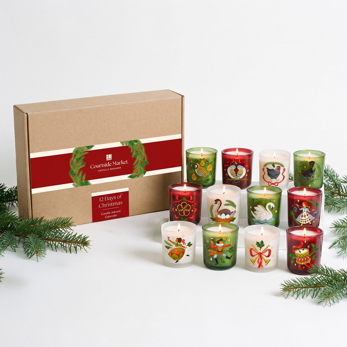 12 Days of Christmas - Candle Advent Calendar Gift Set