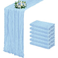 Cheesecloth Table Runner Set of Six Pieces at 21.7 x 72.8 Inches Each in Nine Colors for Dining and Events