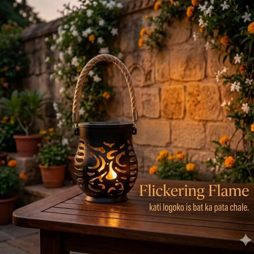 Solar Flame Effect Hanging Lantern