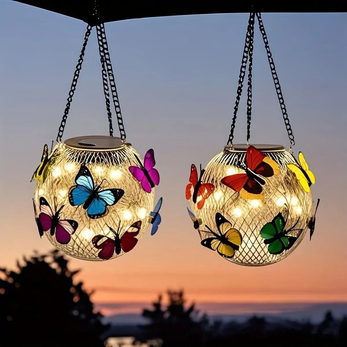 Butterfly Mesh Solar Hanging Lantern