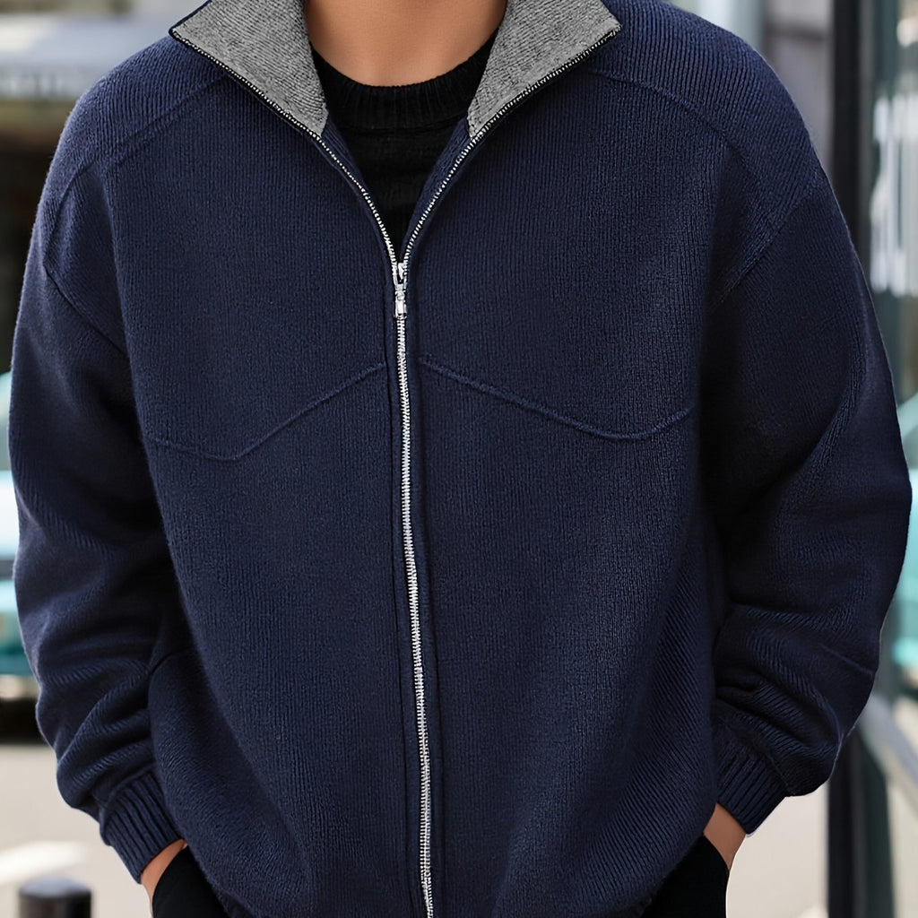 Winslow | Strickjacke mit Reißverschluss und Stehkragen