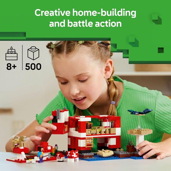 LEGO 21270 Minecraft The Mooshroom House Building Set