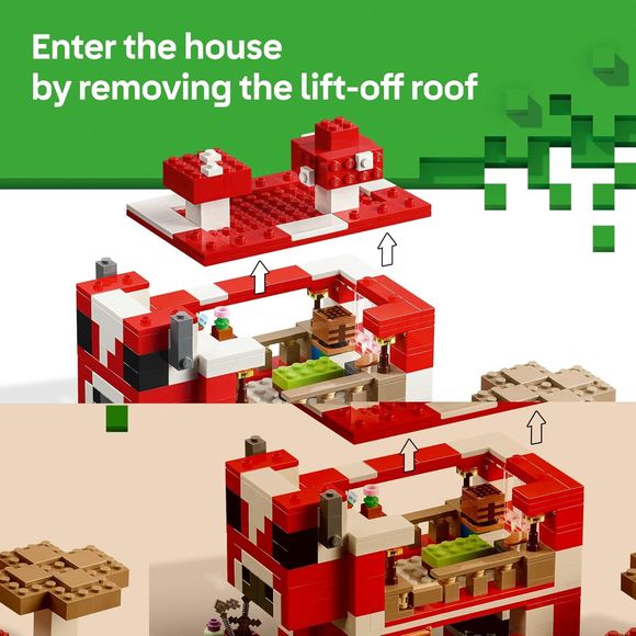 LEGO 21270 Minecraft The Mooshroom House Building Set
