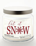 Let it Snow 12.8 Oz Candle Glass Jar with Brushed Silver Metal Lid