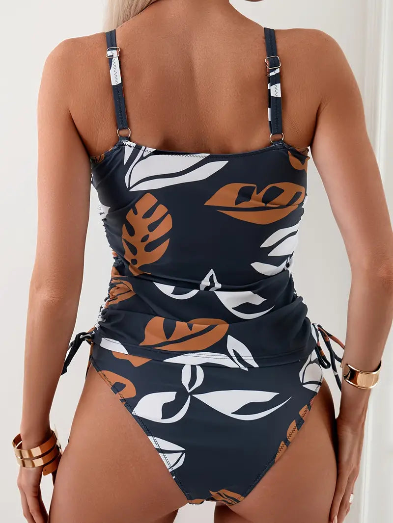 Coralie | Stilvoller bedruckter Tankini-Badeanzug