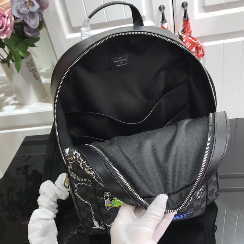 Louis Vuitton Josh Backpack – Damier Graphite Around the World Map Print Limited Edition
