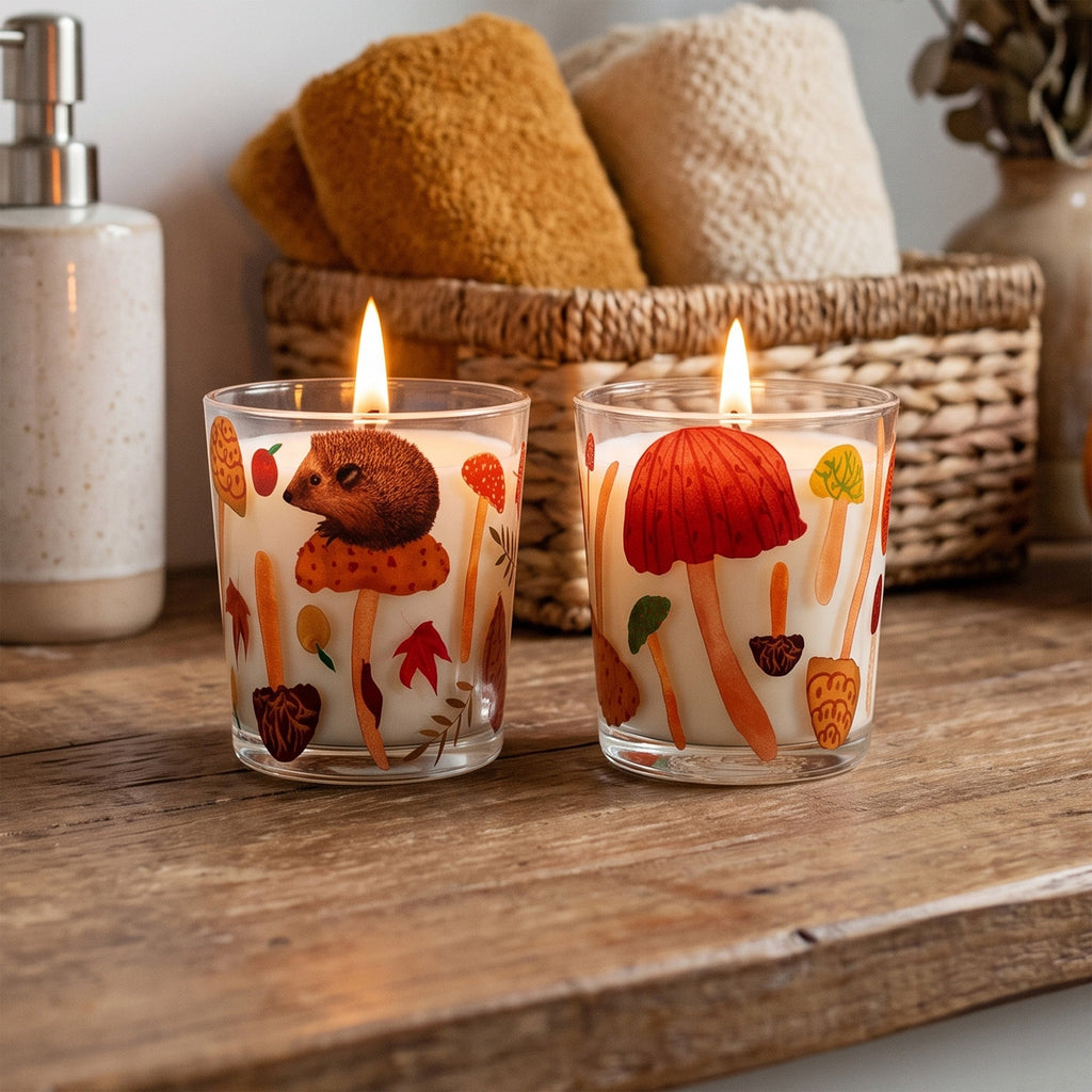 Mushroom Hunting - Pumpkin Spice and Apple Orchard 9.6oz Soy Wax Candle 2 Piece Set