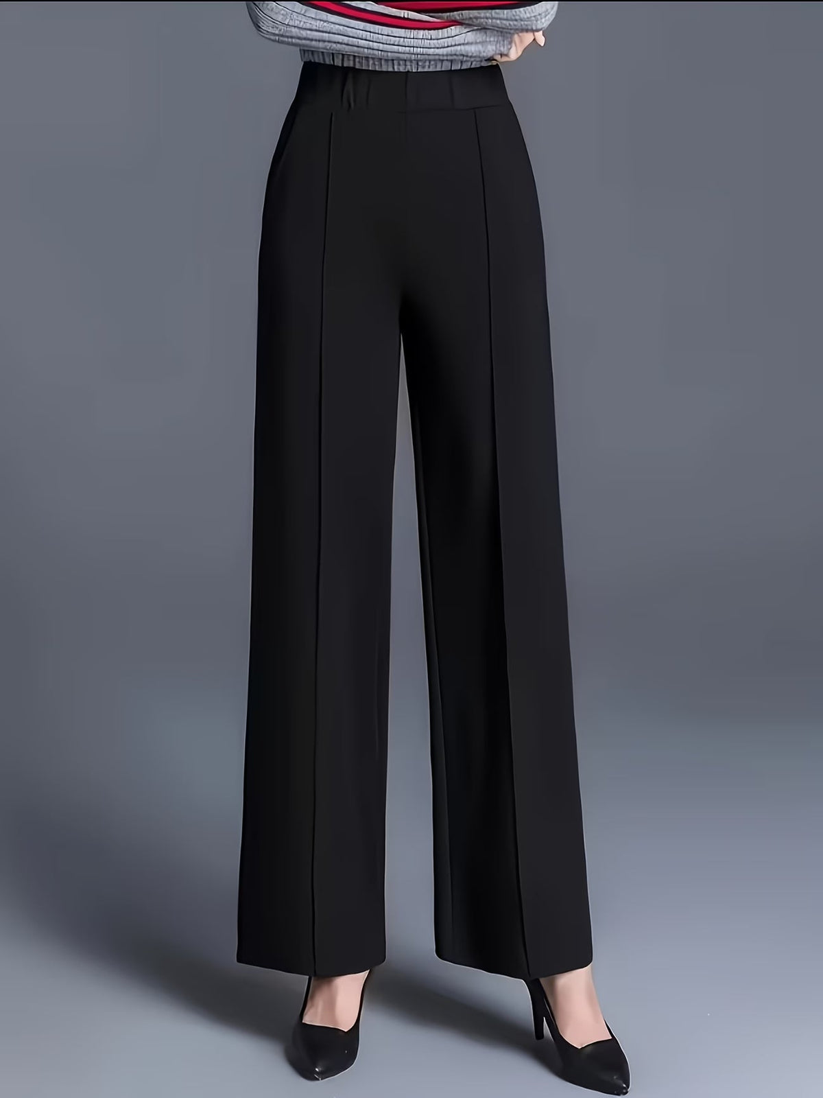 Eviana | Elegant High-Waisted Slant Pocket Pants