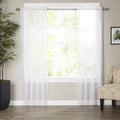 Mocassi Set of 2 Braxton Sheer Curtain Panels - 40" W x 84" L