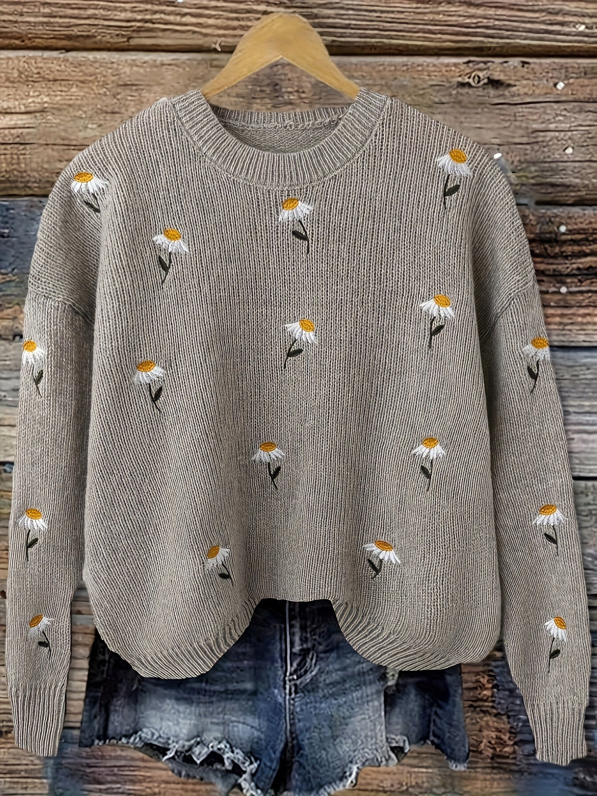 Lena | Pullover mit Blumenstickerei