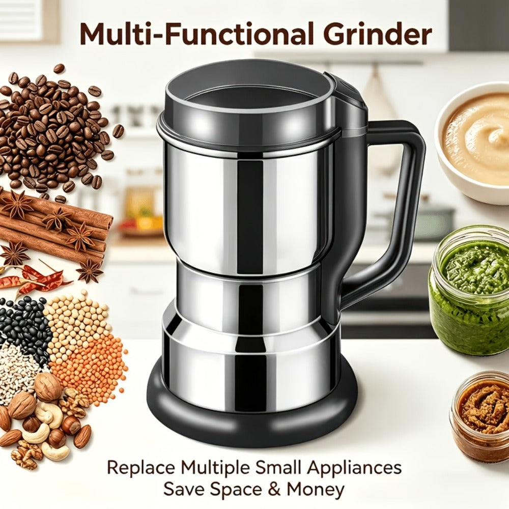 Electric Coffee Grinder 300W 4-Blade Stainless Steel Spice Nut Bean Grinder 400g 14oz Deepen for Entryways, Bedrooms and Living Spaces
