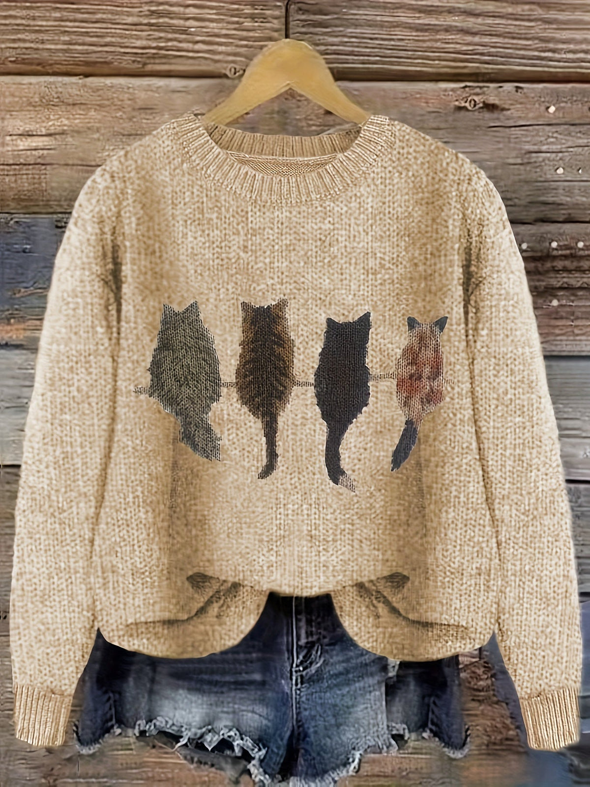 Talia | Gemütlicher Pullover mit Katzenmuster