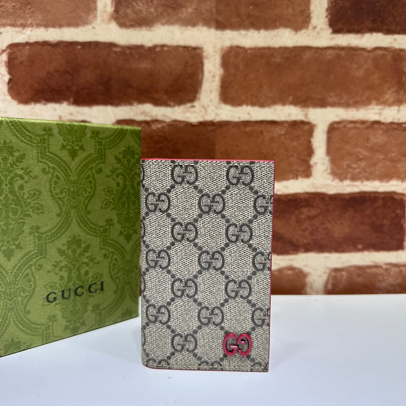 Gucci GG Supreme Card Holder Wallet – Beige Canvas Pink GG Hardware