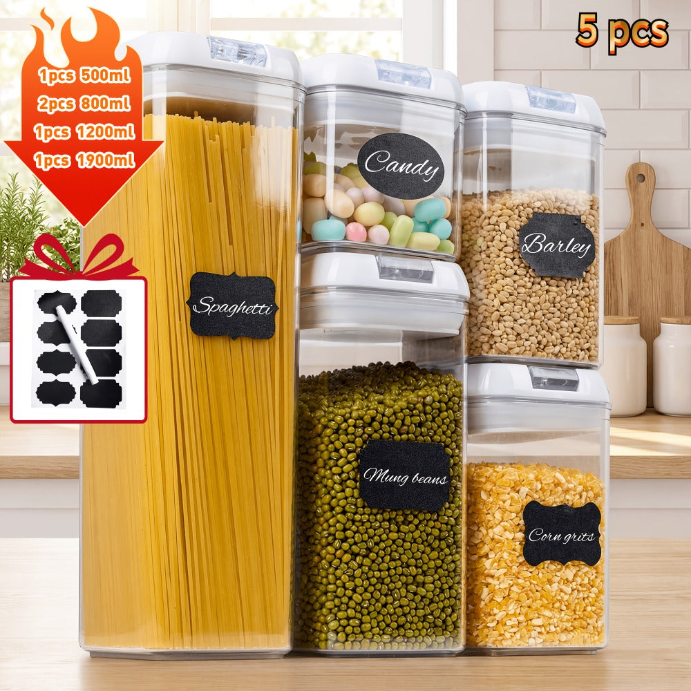 Food Storage Containers, Airtight Plastic Kitchen Organizer Set with Leak-Proof Lids for Meals and Leftovers