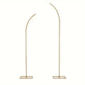 Balloon Arch Stand Kit Metal Wedding Arch Frame 6ft & 8ft Backdrop Stand Set of 2 Golden Curved Top for Birthday Party Bridal Shower Anniversary Ceremony Floral Decoration
