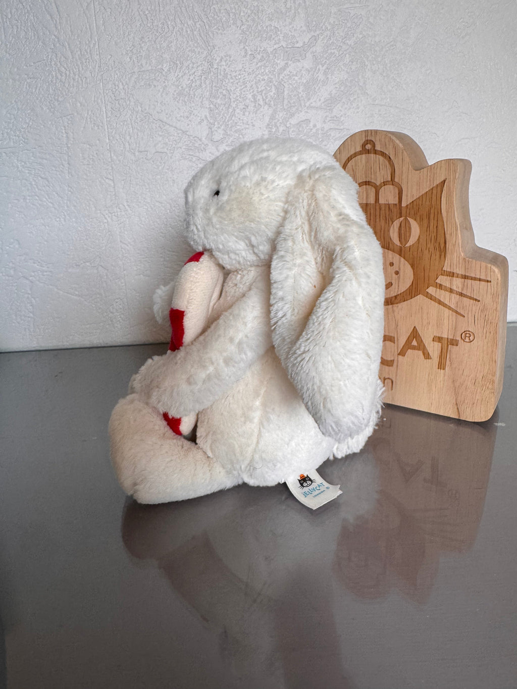 Jellycat Bunny Holding A Candy Cane