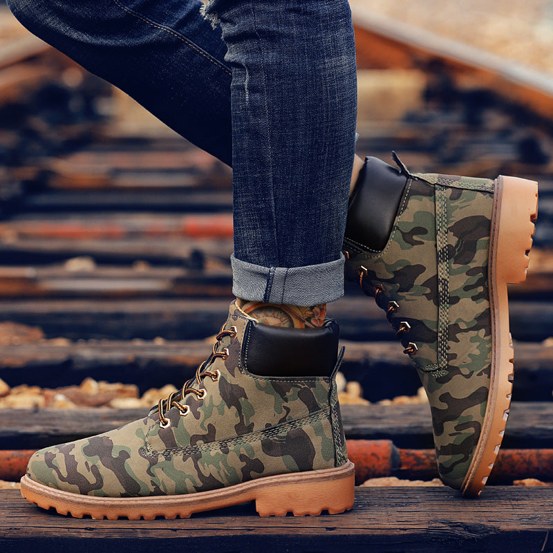 High Top Martin Boots for Men with Casual Workwear Style and Durability