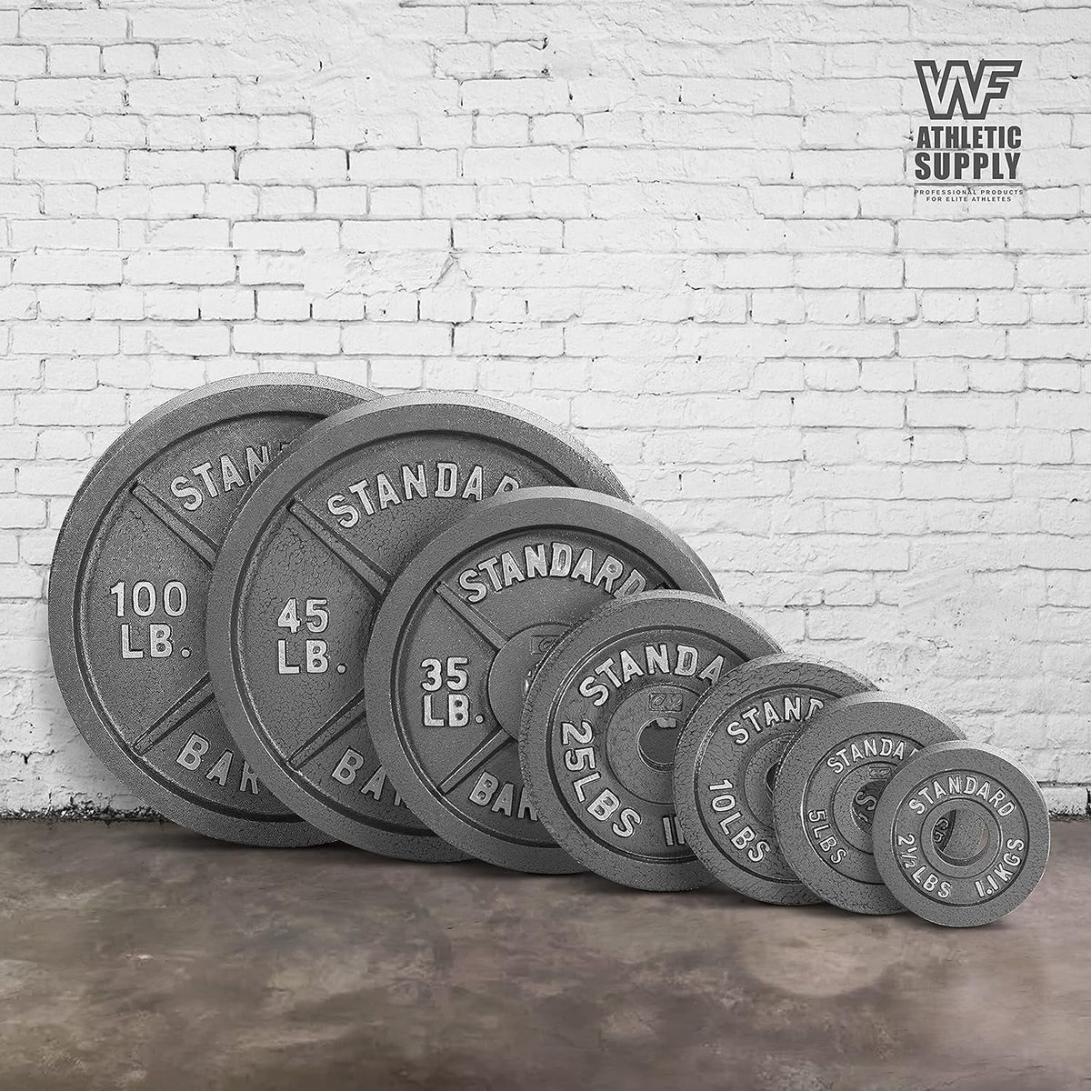 Gray STANDARD Cast-Style Weight Plates in Single, Pair, Four-Piece and Mixed Sets for Barbell Training
