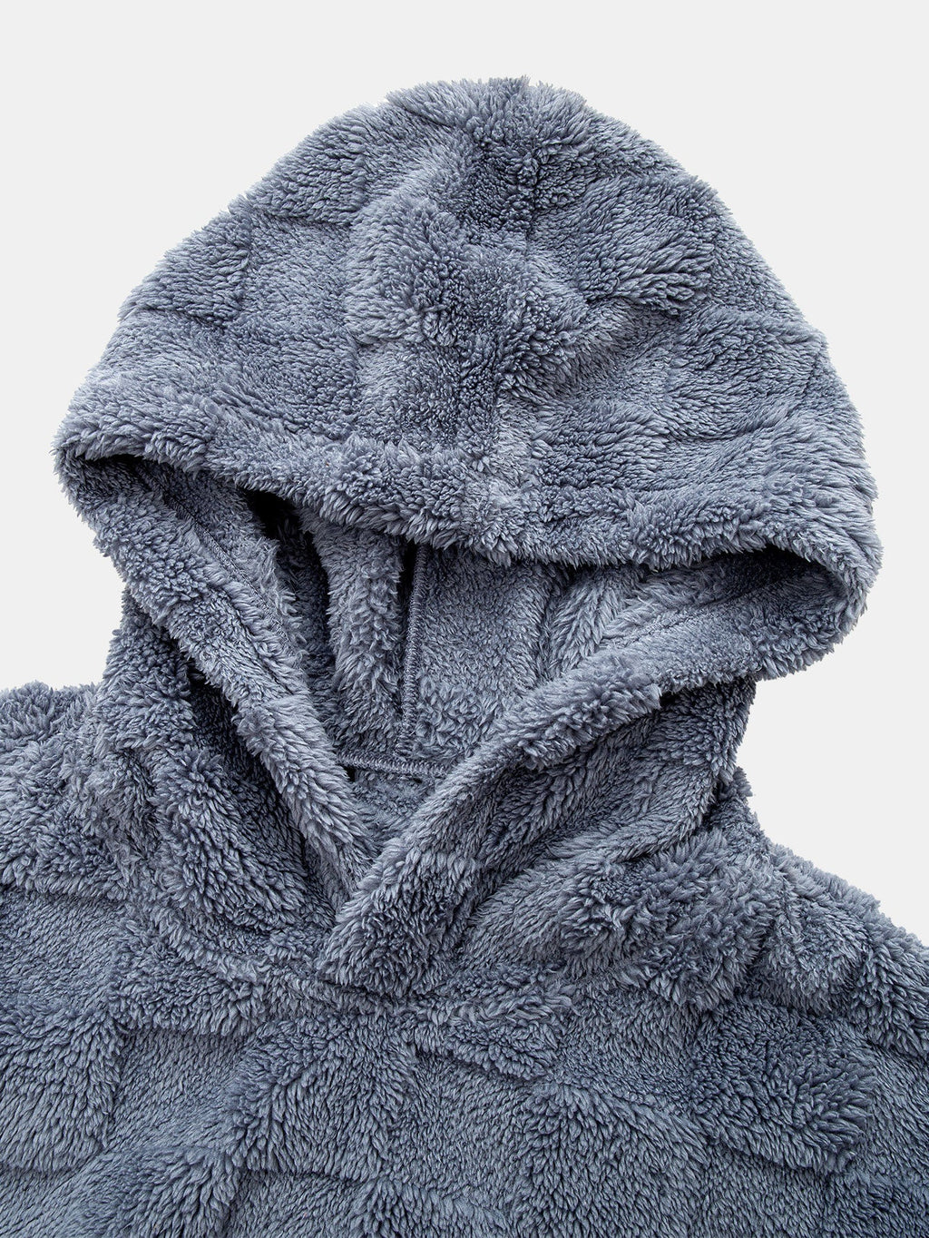 Relax Fit Checkerboard Teddy Hoodie