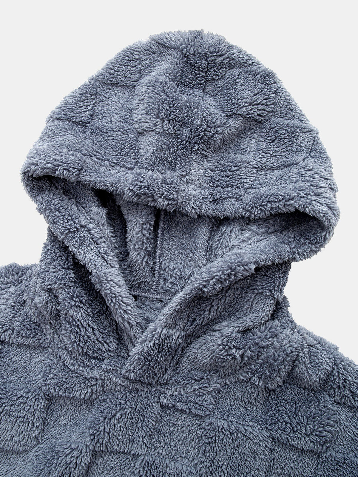Relax Fit Checkerboard Teddy Hoodie