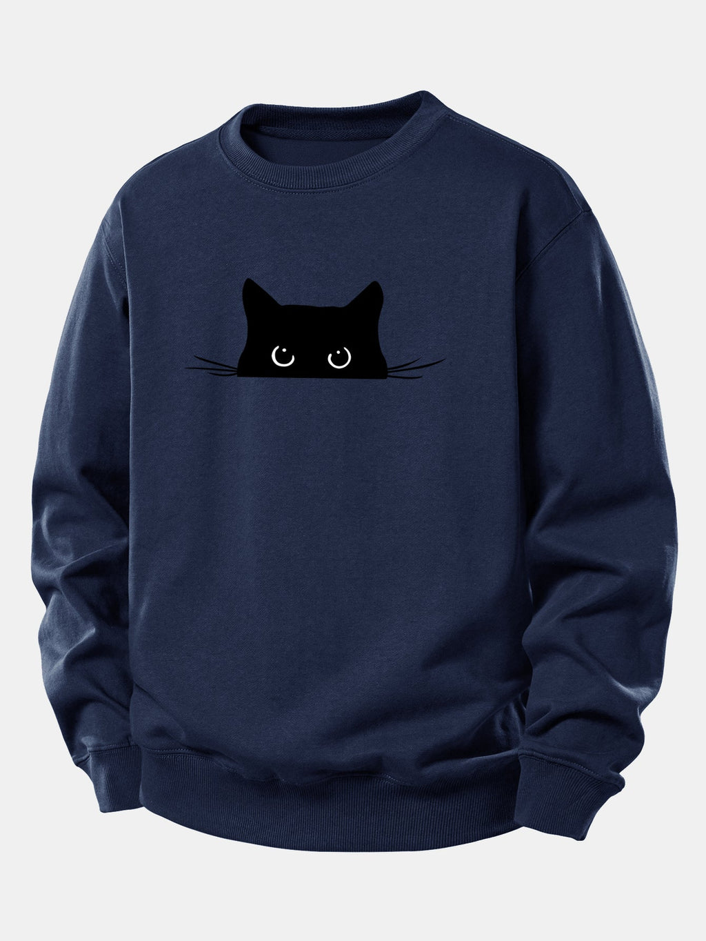 Black Cat Print Relax Fit Sweatshirt