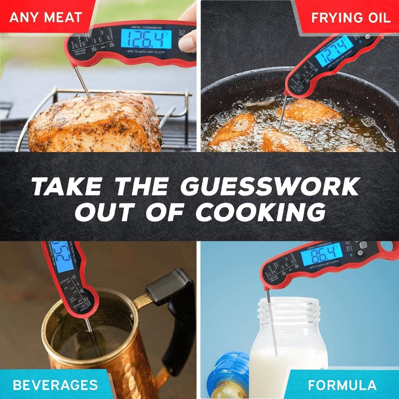 Digital Food Thermometer in a Folding Design with a Backlit Display and a Calibration Mode
