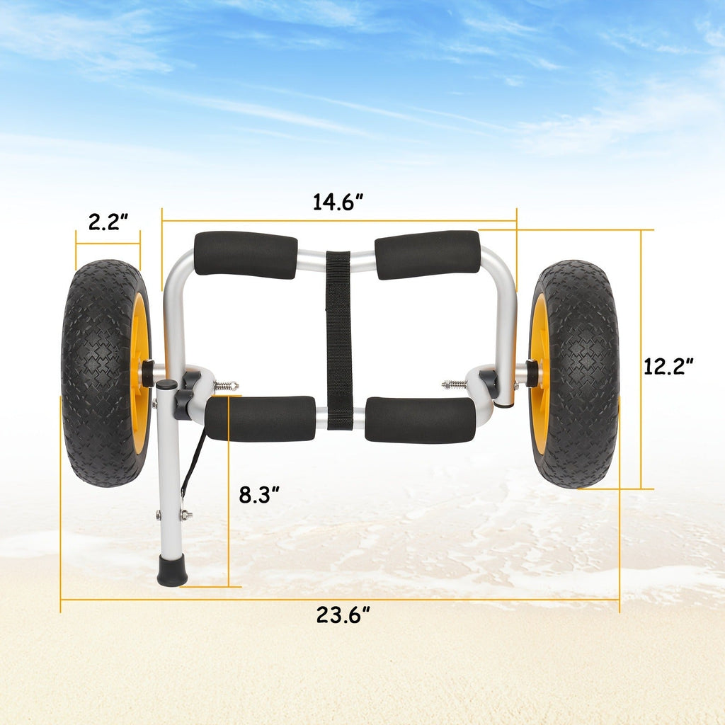 Kayak Cart Trolley Carrier Dolly, Canoe Paddle Board Boat Transport with 10-Inch Solid Wheels