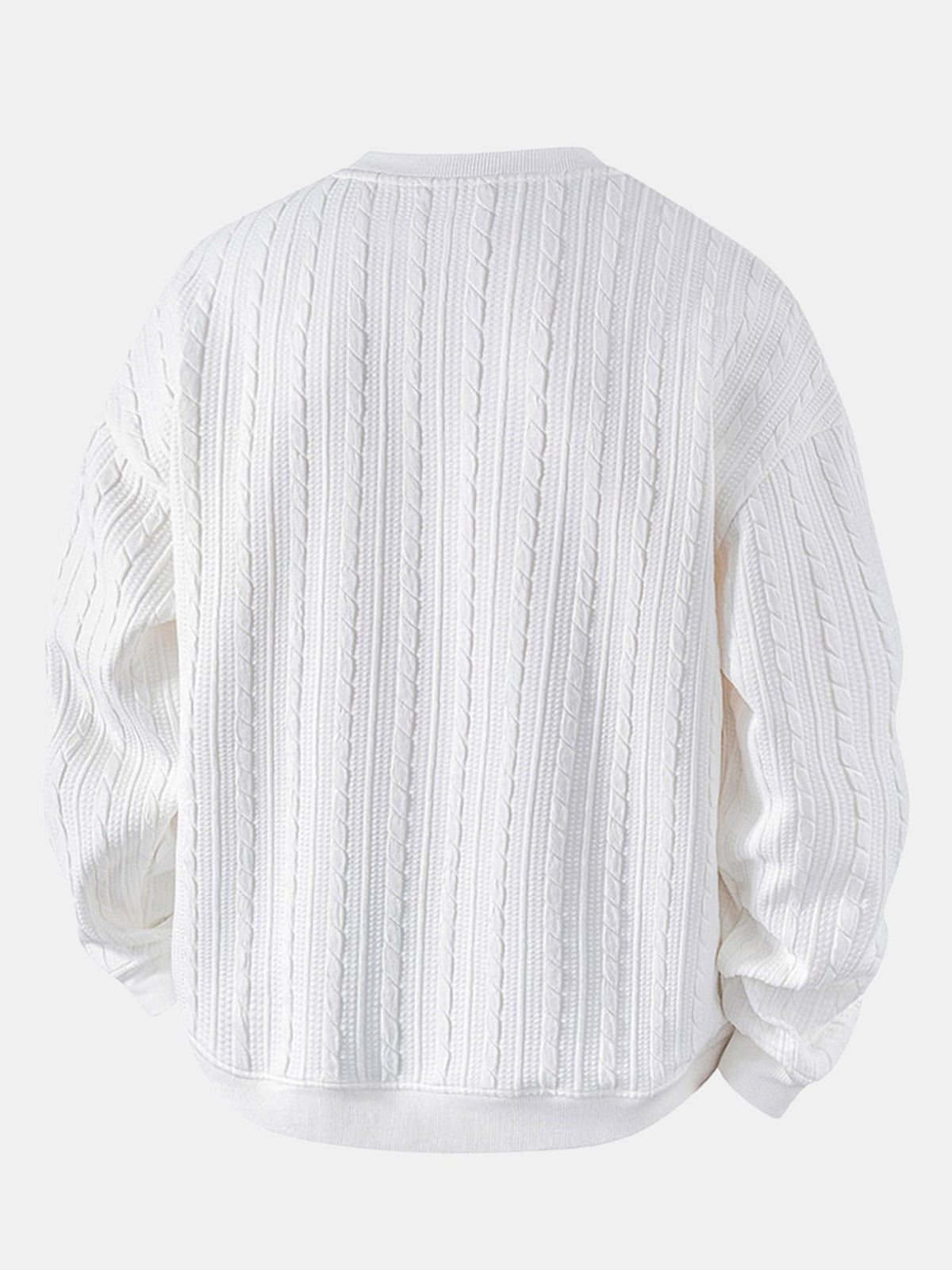 Relax Fit Twist Jacquard Crew Neck Sweatshirt